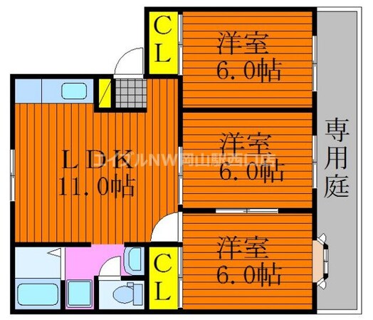 グリーンパーク西辛川Ｂの物件間取画像